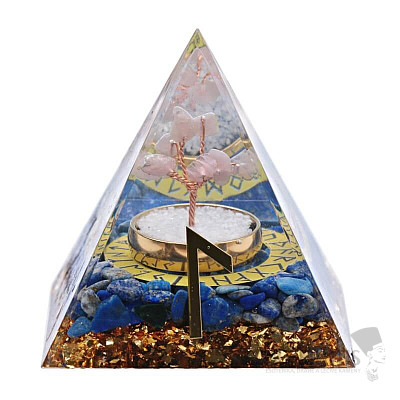 Orgonite pyramid with sodalite Runa Laguz