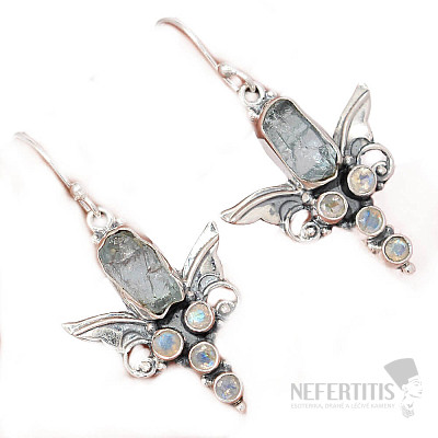 Designer-Ohrringe Aquamarin Silber Ag 925 E122