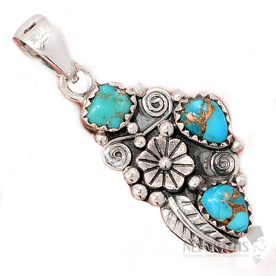 Dizajnový prívesok tyrkys striebro Ag 925 P2256