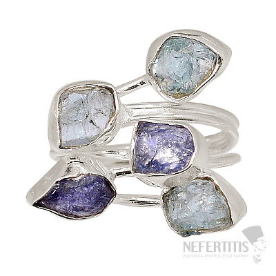 Dizajnový prsteň s tanzanitom striebro Ag 925 R111