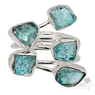 Designer ring with blue apatite silver Ag 925 R114