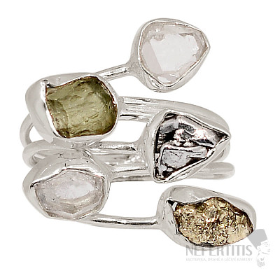 Designer ring with moldavite silver Ag 925 R118