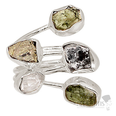 Designer ring with moldavite silver Ag 925 R127