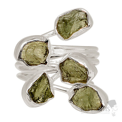 Designer ring with moldavite silver Ag 925 R148