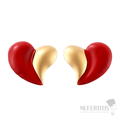 Náušnice z nerezovej ocele Red Hearts