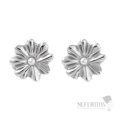Náušnice z nerezové oceli Silver Flowers