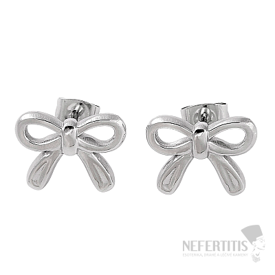 Náušnice z nerezové oceli Mašle Silver 1,1 cm