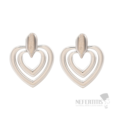 Náušnice z nerezové oceli Double Hearts