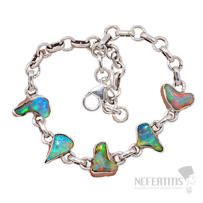 Äthiopischer Opal Roharmband Silber Ag 925 B65