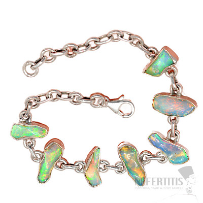 Ethiopian opal raw bracelet silver Ag 925 B94