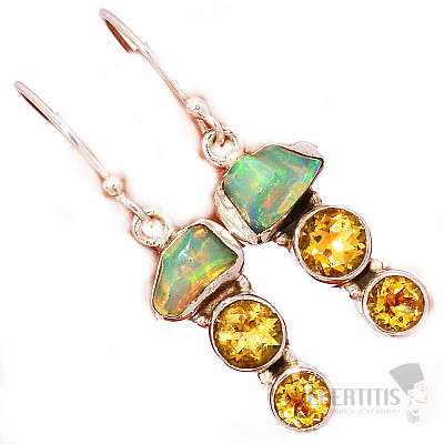 Opal äthiopische Rohohrringe Silber Ag 925 E141