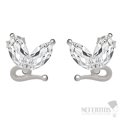 Silver earrings with crystals