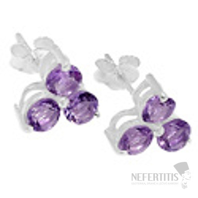 Silver earrings with amethyst