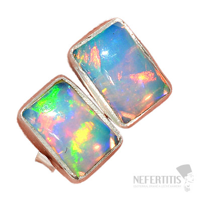 Äthiopische Opal-Ohrringe, Silber Ag 925 E496