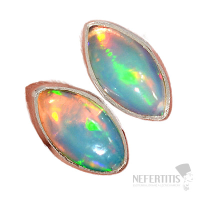 Äthiopische Opal-Ohrringe, Silber Ag 925 E501