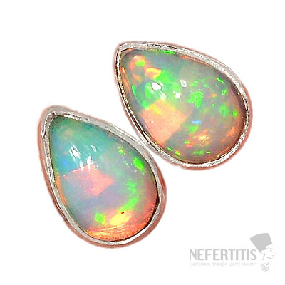 Ethiopian opal earrings, silver Ag 925 E519