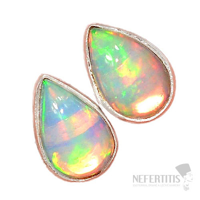 Ethiopian opal earrings, silver Ag 925 E537