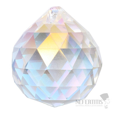 Ball Feng Shui geschliffener Kristall schillernd metallisch Helle Perle L