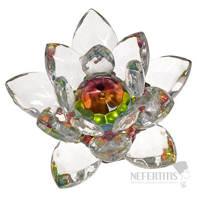 Große Regenbogen-Kristall-Feng-Shui-Lotusblume