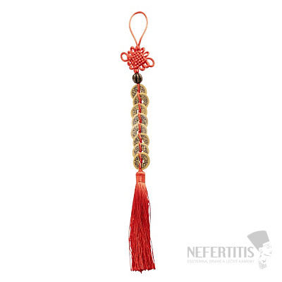 Feng Shui protective curtain with eight Chinese coins for good luck