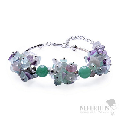 Fluorite designer bracelet with metal