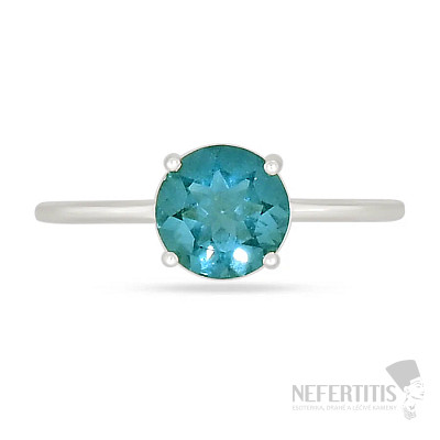 Silver ring with fluorite BELGIAN TEAL RBC-328-BTF