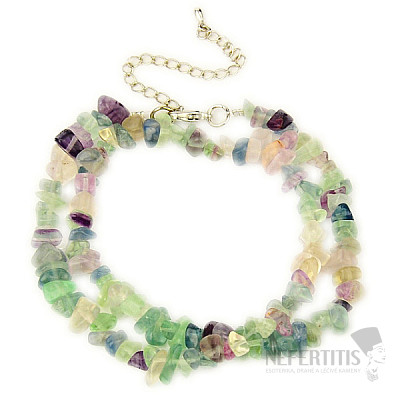 Fluorite multicolor chopped necklace