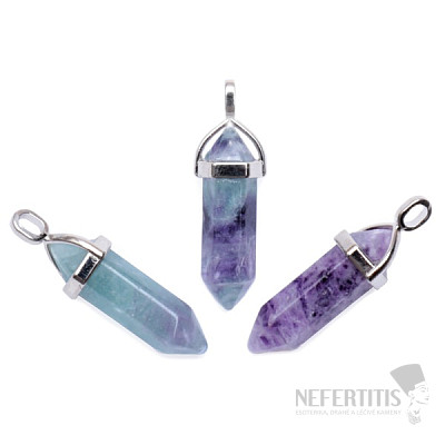 Fluorite crystal double-sided silver color