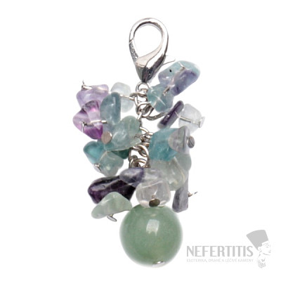 Fluorite grape pendant with a large bead