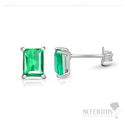 Silberne Ohrringe mit grünem Fluorit SBC-107-GFF