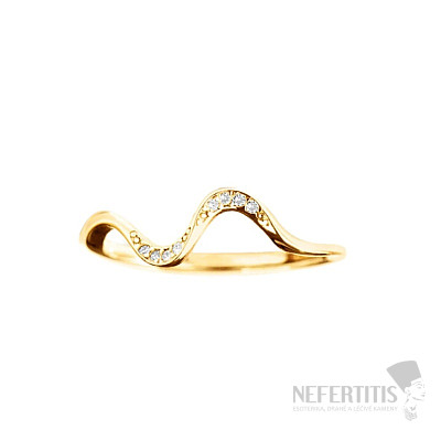 Silber-vergoldeter Ring Golden Wave