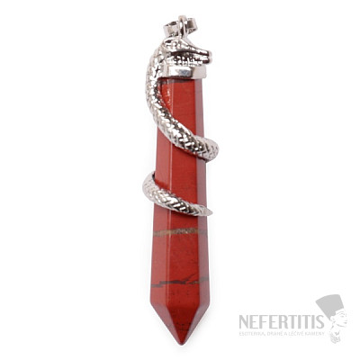 Jasper red crystal pendant with snake