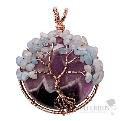 Amethyst-Anhänger Aquamarin Baum des Lebens
