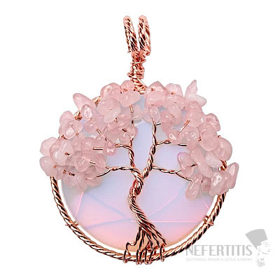 Tan the Tree of Life pendant made of rose quartz