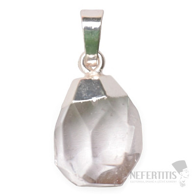 Crystal cut pendant shape drop color silver