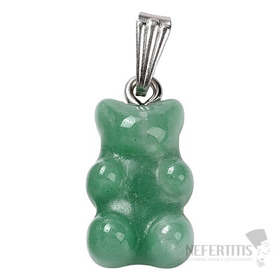Aventurine green teddy bear pendant