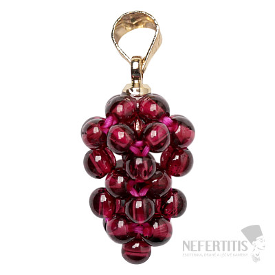 Garnet pendant Grape handle gold color