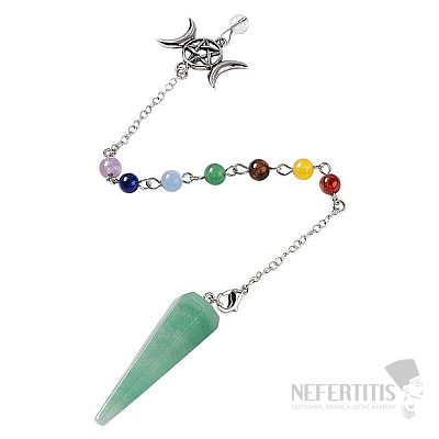 Aventurine Green Chakra Pendulum Symbol of the Triple Goddess
