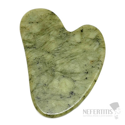 Gua sha of jade heart shape