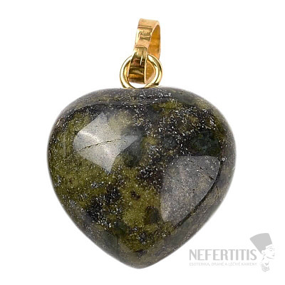 Dragon stone pendant Heart 1.5 cm