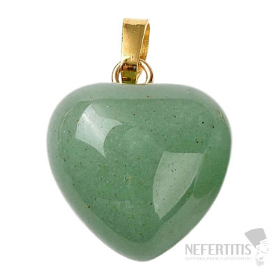 Aventurine green pendant Heart 1.5 cm
