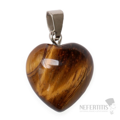 Tiger eye heart pendant 1.6 cm