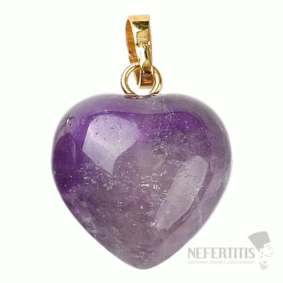Amethyst pendant Heart 1.5 cm