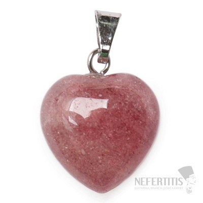 Crystal strawberry pendant Heart 1.6 cm