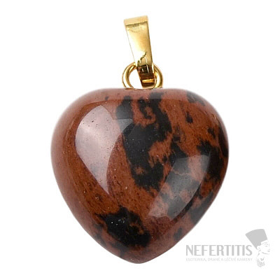 Obsidian mahogany pendant Heart 1.5 cm