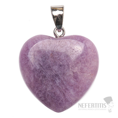 Violet quartz pendant Heart 2.4 cm