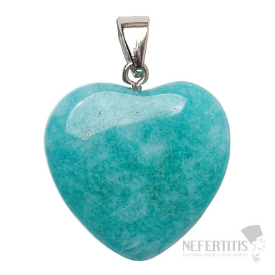 Quartz turquoise pendant Heart 2.4 cm