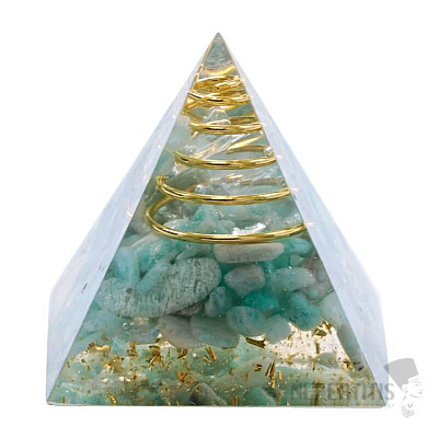 Orgonite pyramid with amazonite small