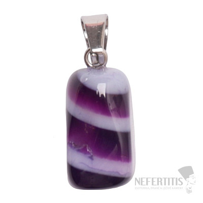 Agate dark purple tambled pendant