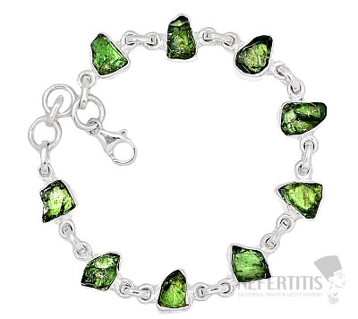 Apatite green raw bracelet silver Ag 925 B5